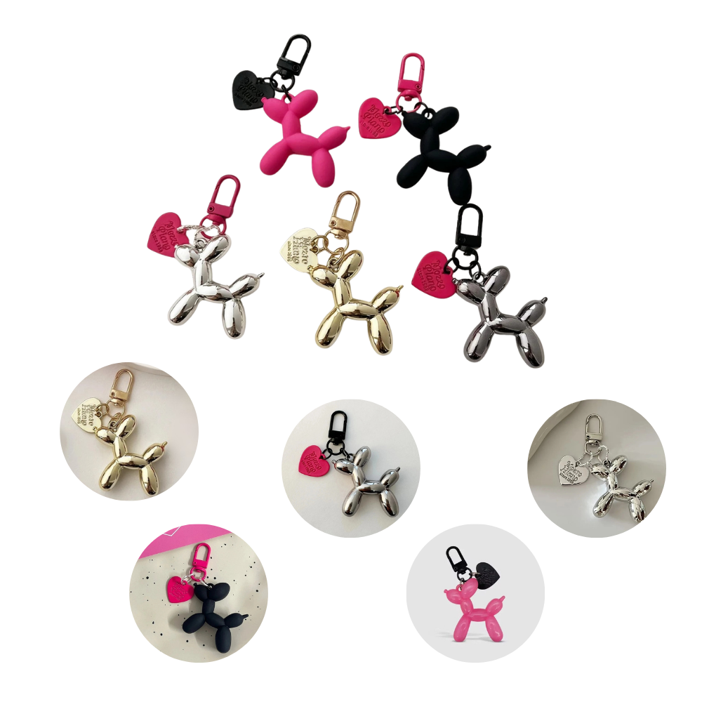 Korean Cute 3D Balloon Dog Keychain – Trendy and Playful Accessory for Mobile Phones