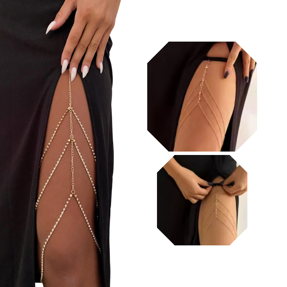 Bohemian Crystal Thigh Chain – Unique Summer Elegance with Sparkling Feminine Charm