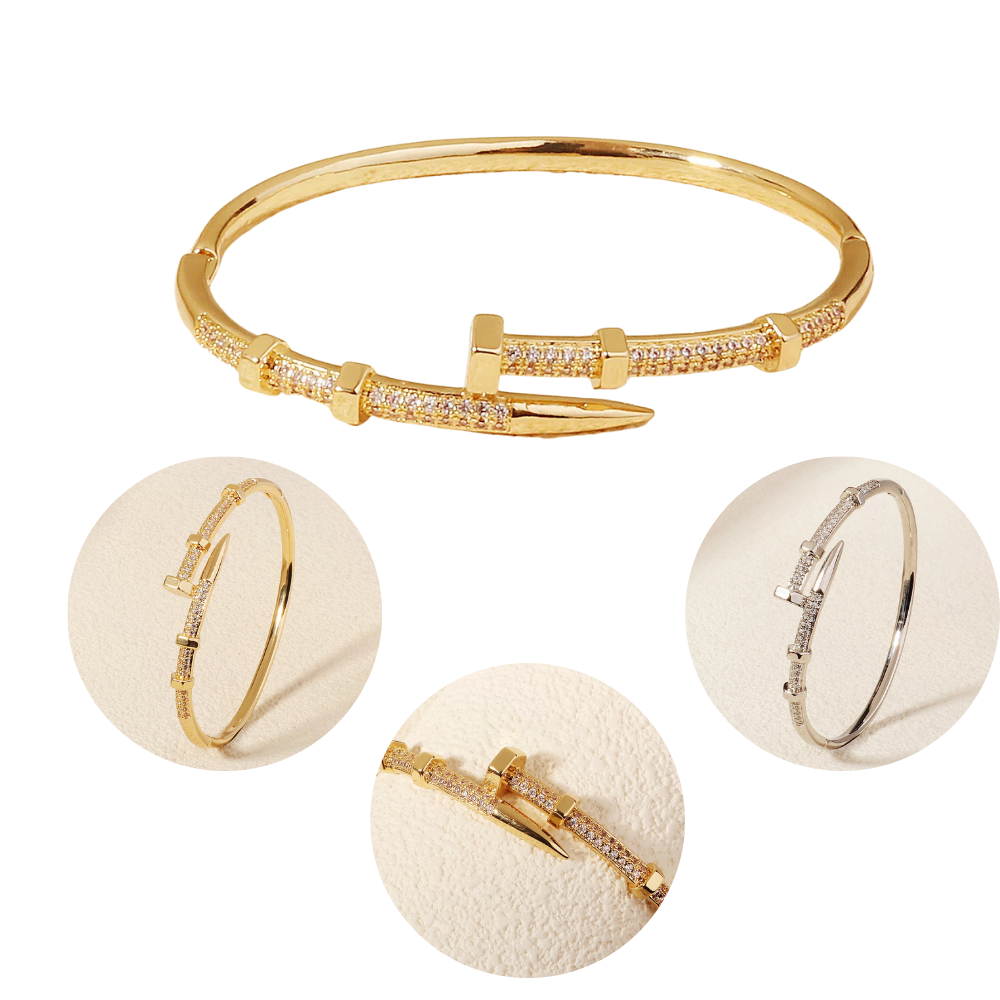 Miallo Royal Zircon Nail Bracelet – Luxury Women's Jewelry for Glamorous Events and Timeless Elegance