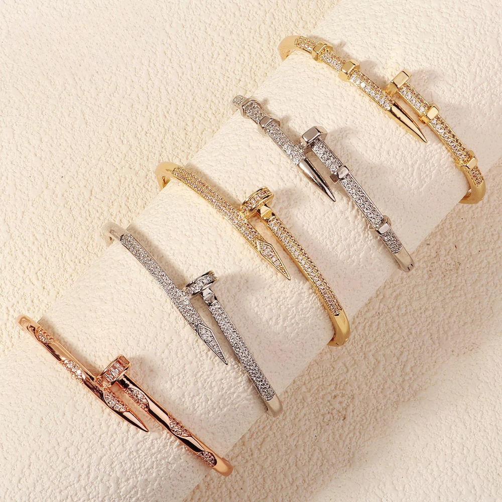 Miallo Royal Zircon Nail Bracelet – Luxury Women's Jewelry for Glamorous Events and Timeless Elegance