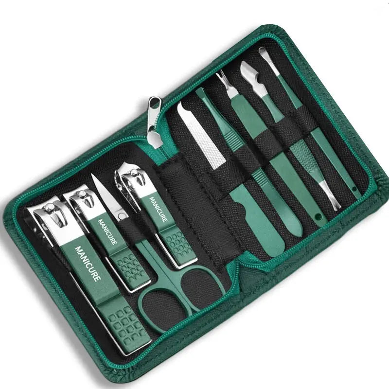Luxury Stainless Steel Nail Care Kit – 7/10/12/18 Pieces with Chic Travel Case for On-the-Go Grooming