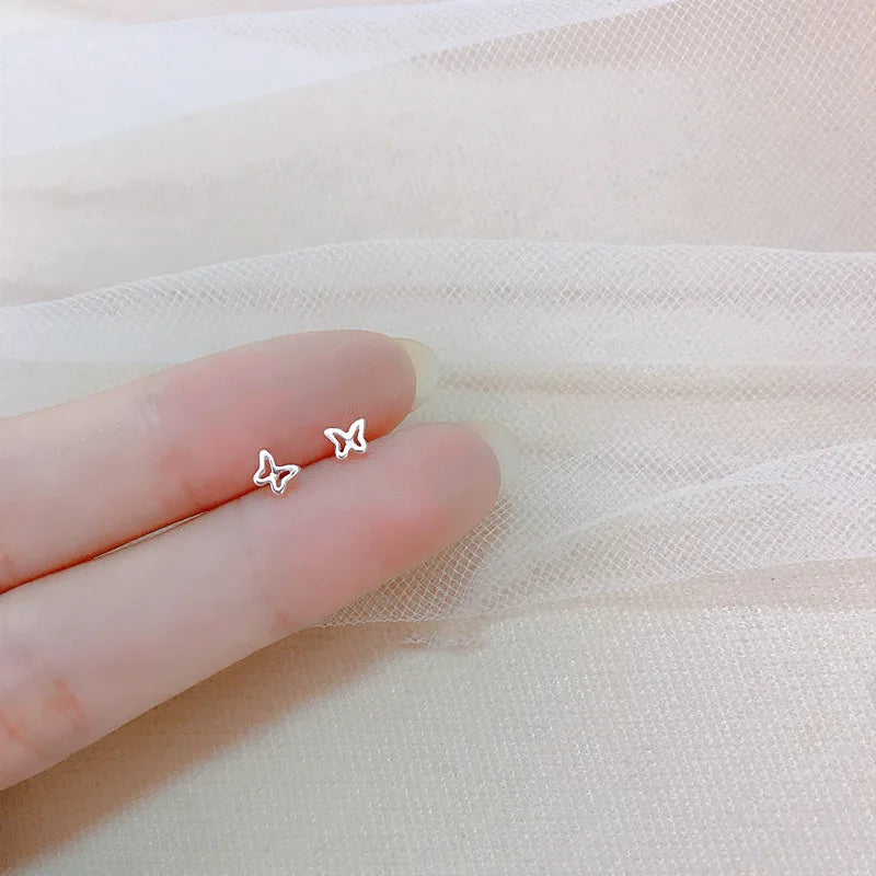 Heart Stud Earrings: Minimalist and Hypoallergenic Silver Star Design – Perfect Daily Wear Jewelry Gift for Women and Girls