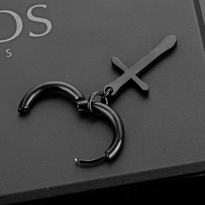 Pair of Modern Black Stainless Steel Stud Earrings – A Perfect Blend of Boldness and Elegance ,Unisex