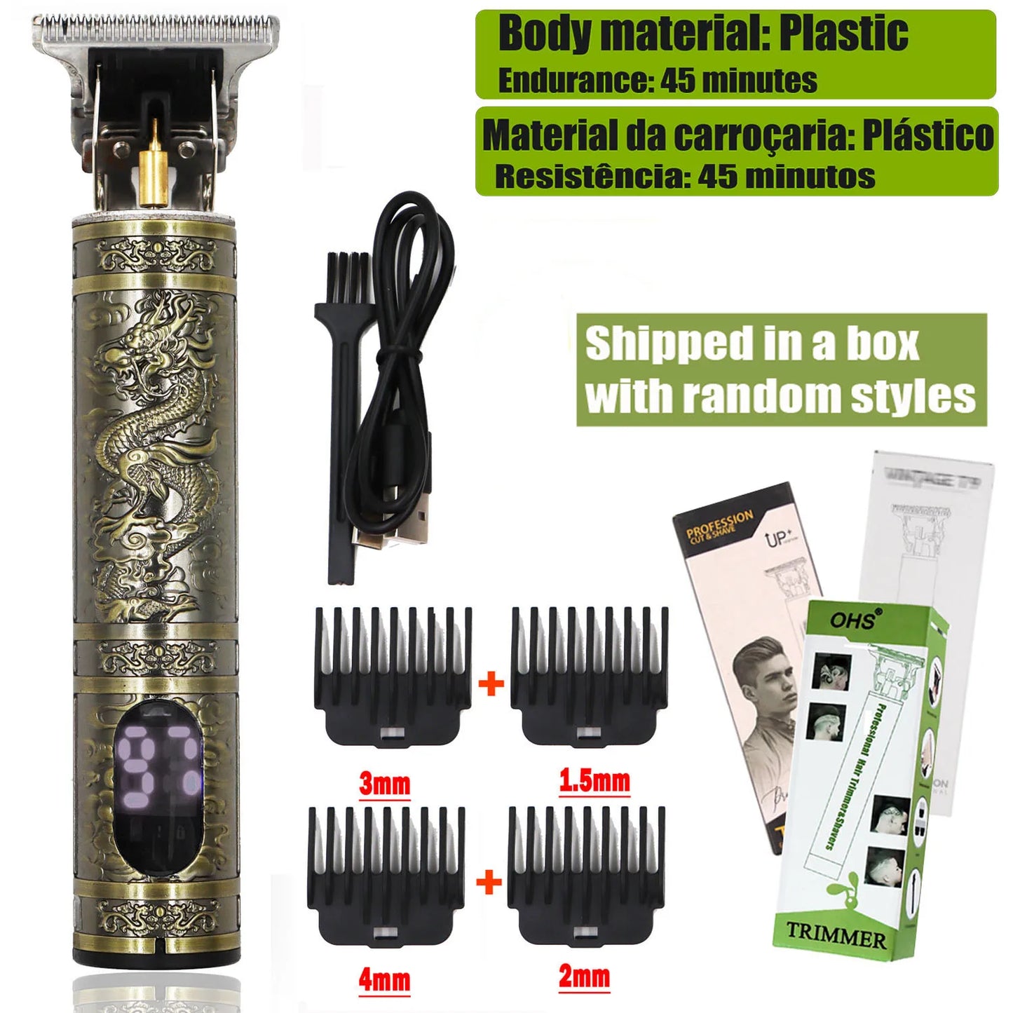 T9 Professional Hair Clipper – 0mm Precision Trimmer for Beard, Body & Hair Grooming