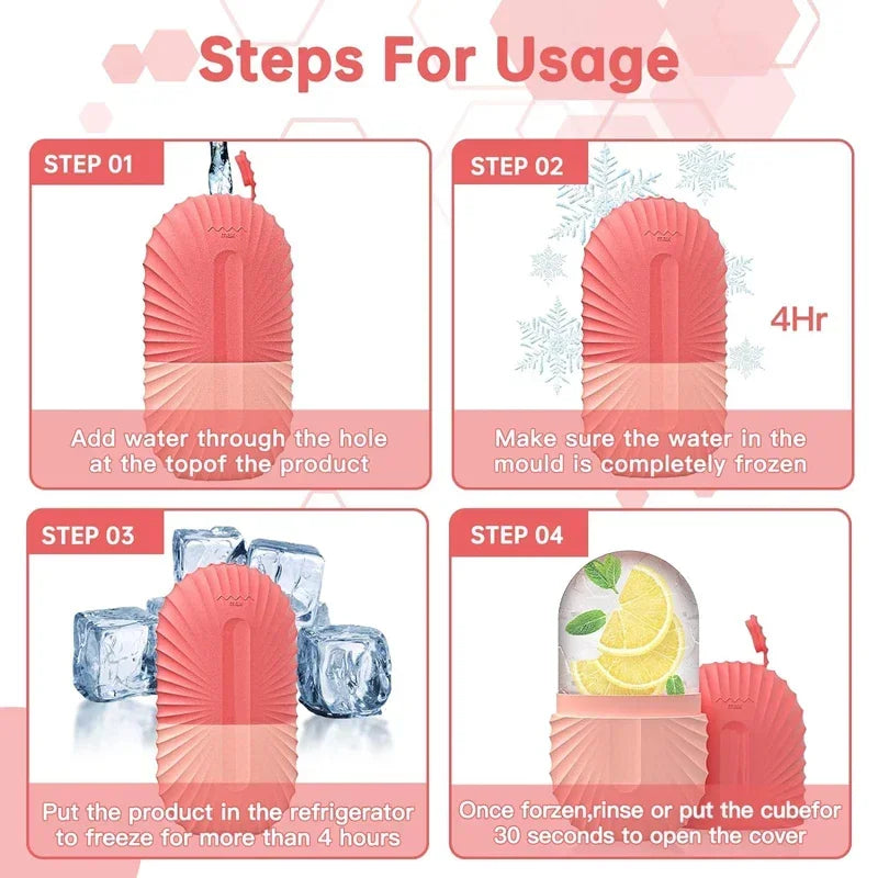 Elegant Silicone Ice Face Roller – Instant Cooling, Puffiness Relief & Pore Refinement Elegance