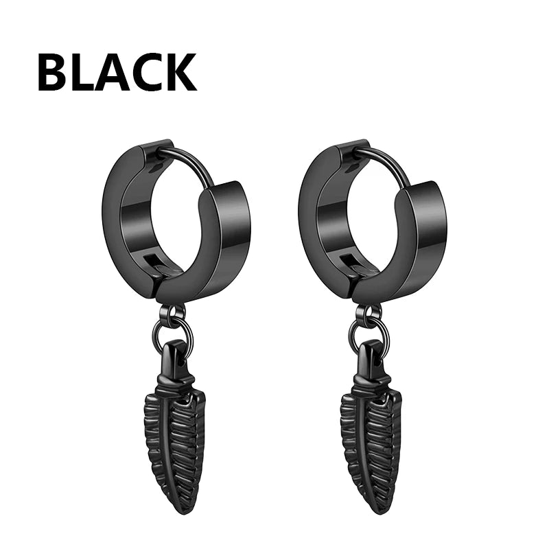 Pair of Modern Black Stainless Steel Stud Earrings – A Perfect Blend of Boldness and Elegance ,Unisex
