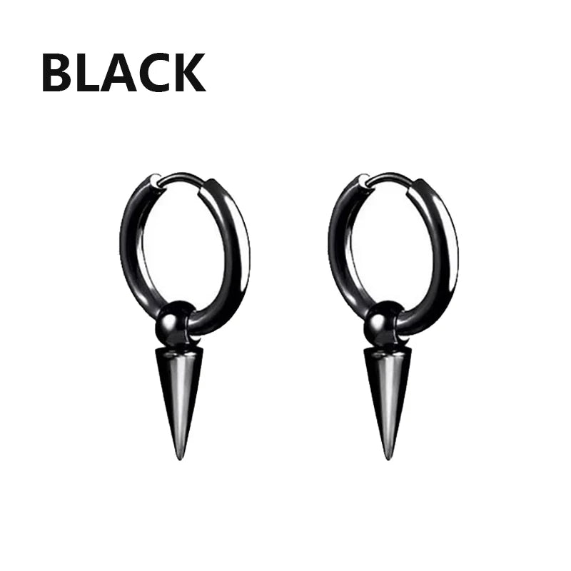 Pair of Modern Black Stainless Steel Stud Earrings – A Perfect Blend of Boldness and Elegance ,Unisex