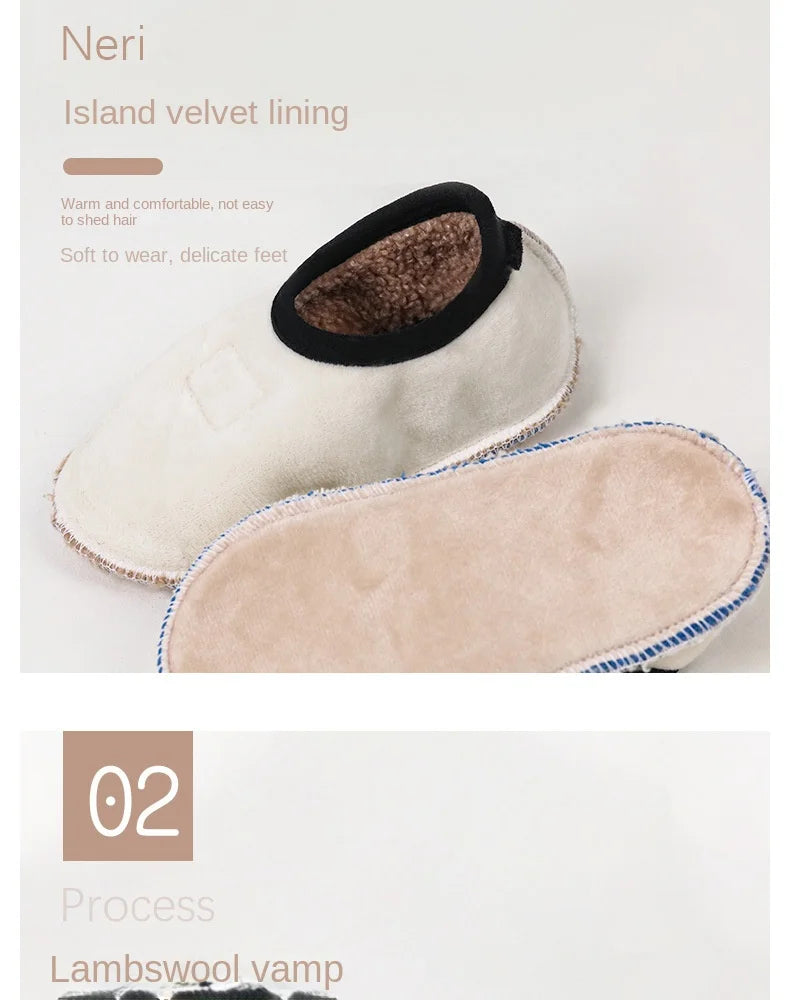Soft Sole Baby Slippers with Plush Design, Perfect for Indoor Walking, Anti-Slip and Safe for Boys and Girls.