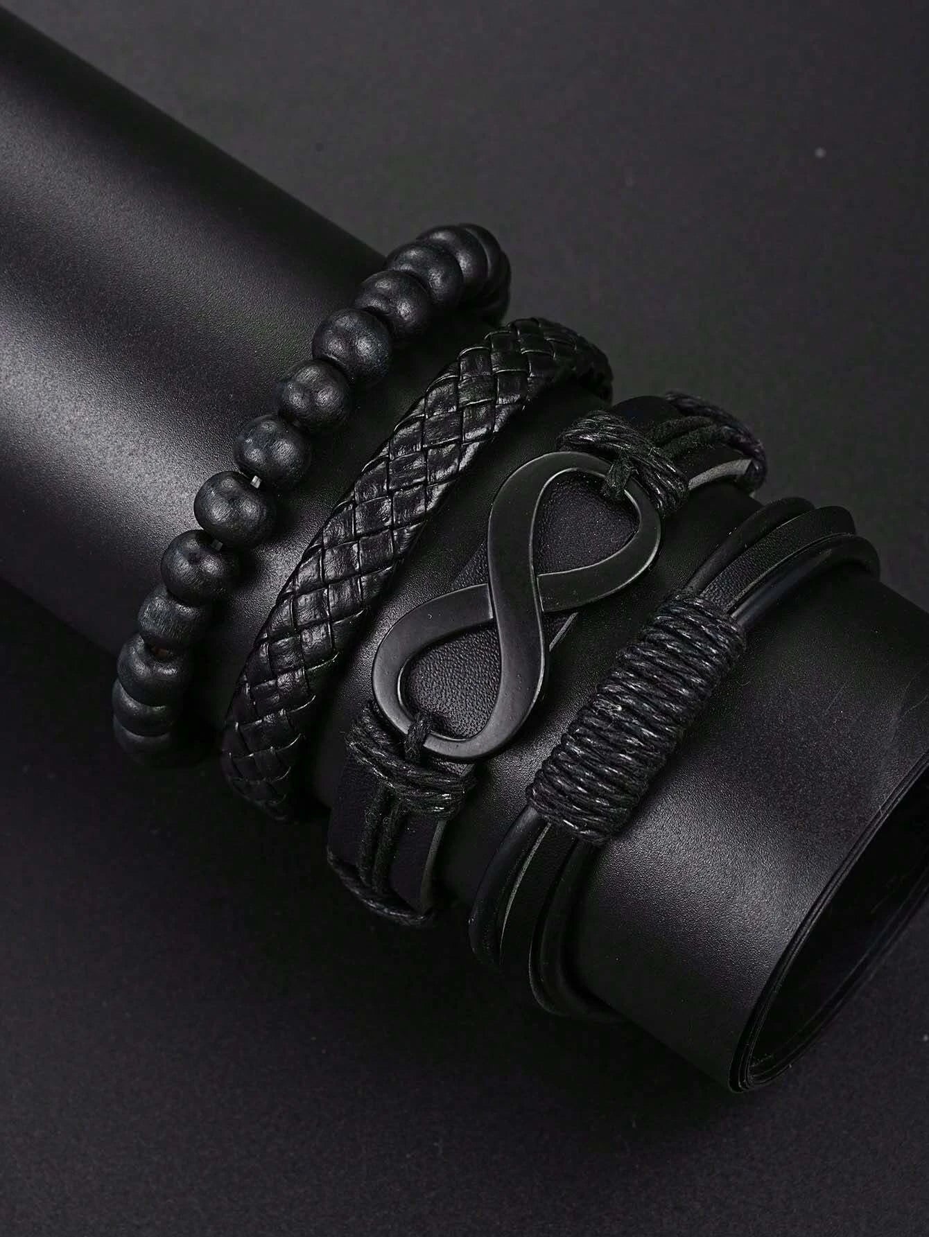 Timeless Elegance: Men's 6-Piece Accessory Set with Mechanical Watch and Cross Necklace