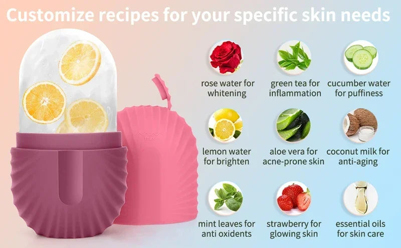 Elegant Silicone Ice Face Roller – Instant Cooling, Puffiness Relief & Pore Refinement Elegance
