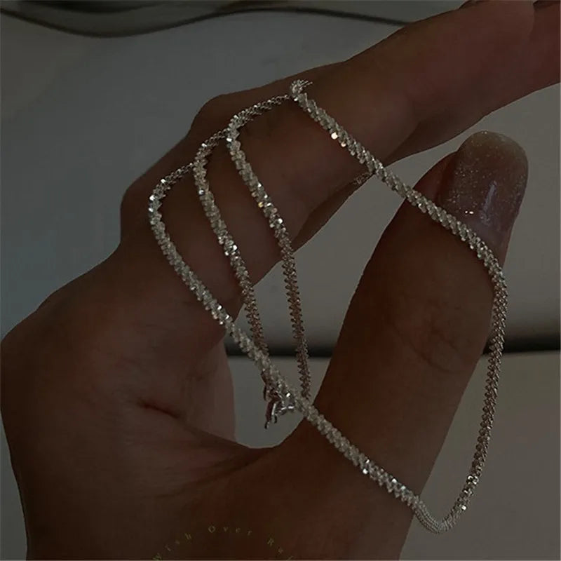 Silver Sparkling Necklace – A Trendy, Elegant Accessory to Shine in Every Occasion