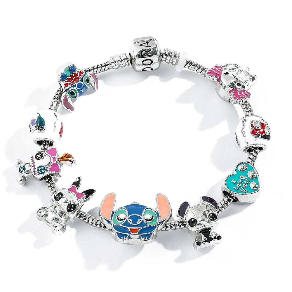 Disney Lilo & Stitch Bracelet – Elegant cartoon bead design, combining charm and sophistication, perfect for women and girls