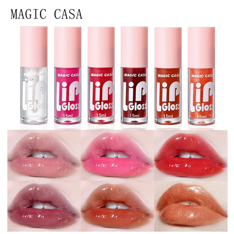 Luxury Hydrating Jelly Lip Oil Set – 6-Piece Mini Bottles with Long-Lasting Moisture & Smooth Glossy Finish