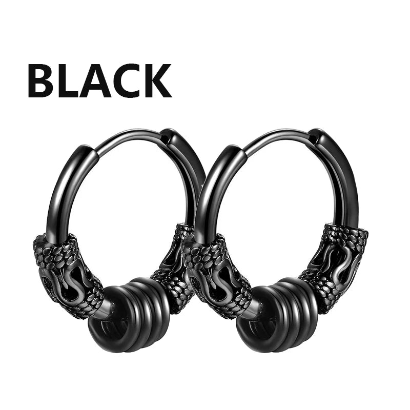 Pair of Modern Black Stainless Steel Stud Earrings – A Perfect Blend of Boldness and Elegance ,Unisex