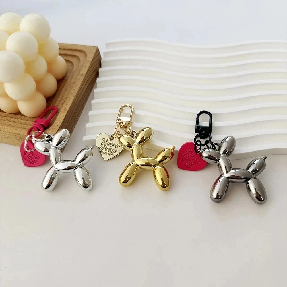 Korean Cute 3D Balloon Dog Keychain – Trendy and Playful Accessory for Mobile Phones