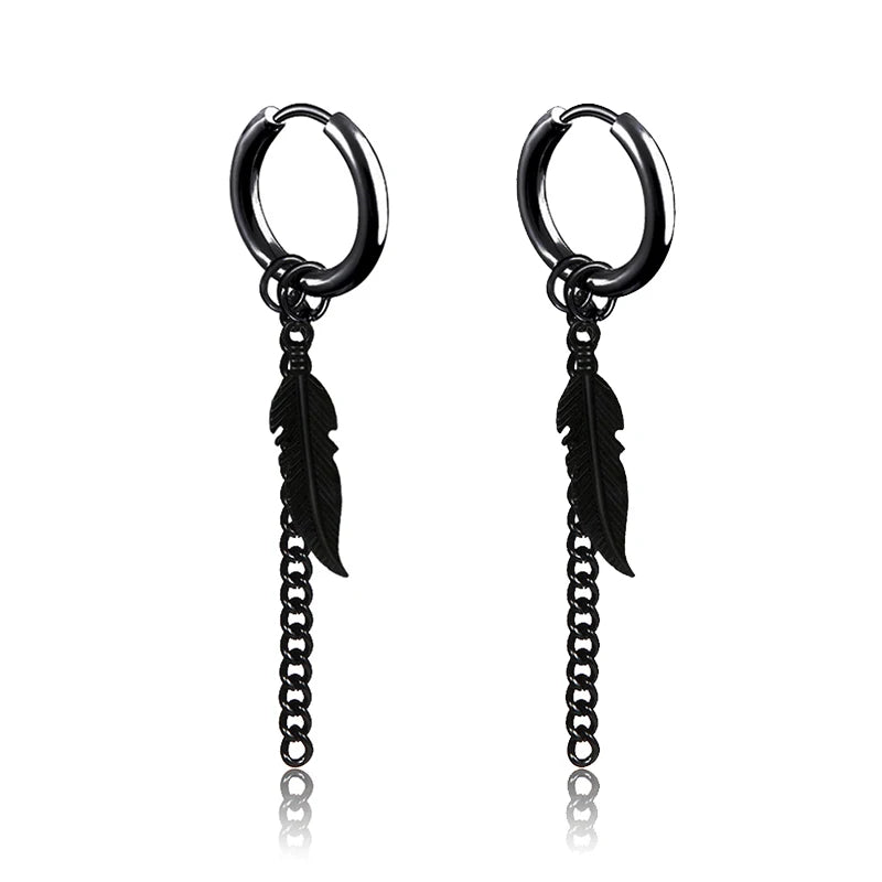 Pair of Modern Black Stainless Steel Stud Earrings – A Perfect Blend of Boldness and Elegance ,Unisex