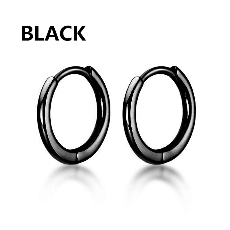 Pair of Modern Black Stainless Steel Stud Earrings – A Perfect Blend of Boldness and Elegance ,Unisex