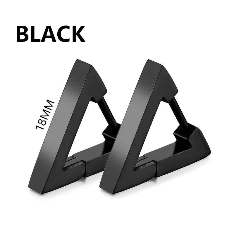 Pair of Modern Black Stainless Steel Stud Earrings – A Perfect Blend of Boldness and Elegance ,Unisex