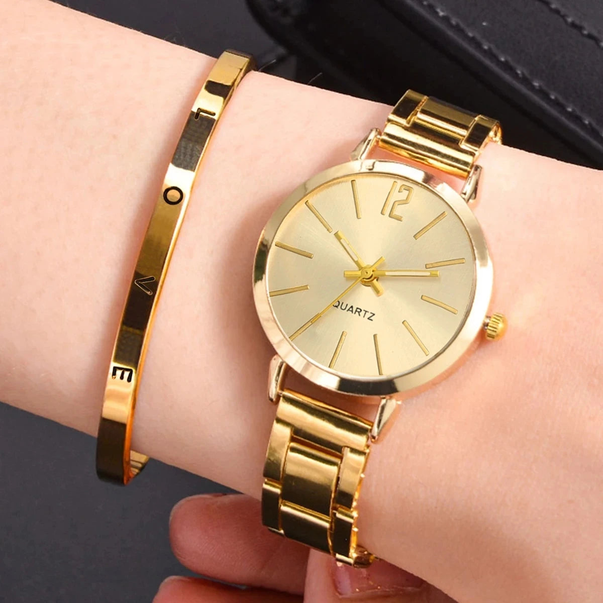 Golden Grace Duo Set: Watch and Bracelet