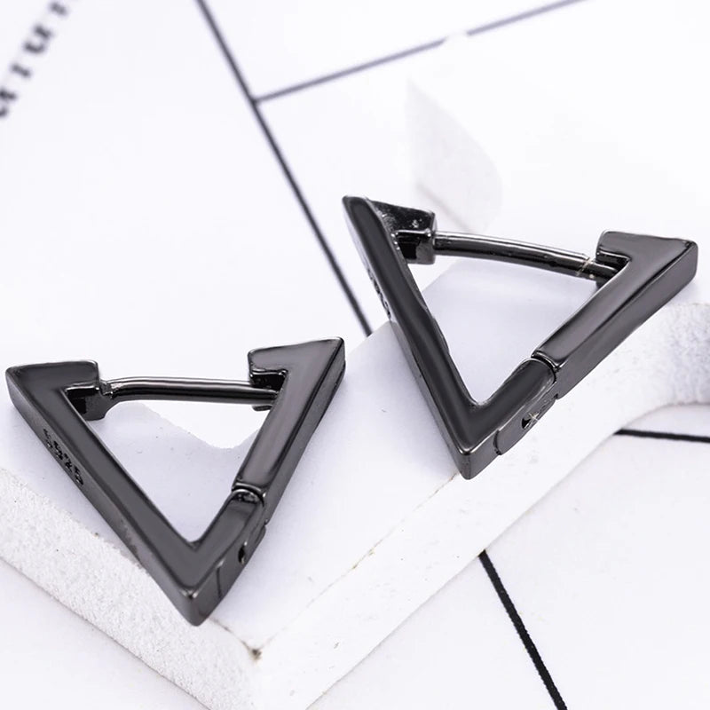 Pair of Modern Black Stainless Steel Stud Earrings – A Perfect Blend of Boldness and Elegance ,Unisex