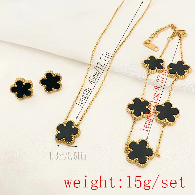 3-Piece Jewelry Set – Necklace, Bracelet, and Earrings with an elegant plum