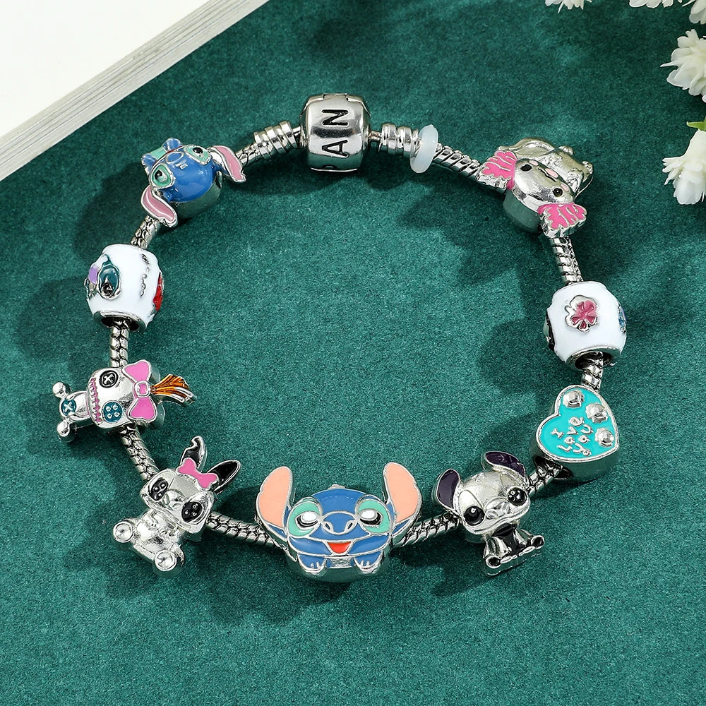 Disney Lilo & Stitch Bracelet – Elegant cartoon bead design, combining charm and sophistication, perfect for women and girls