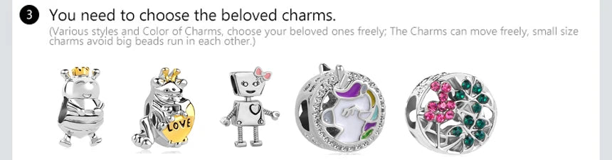 Accessories for bracelets made from 925 European silver, perfect for all family members and friends