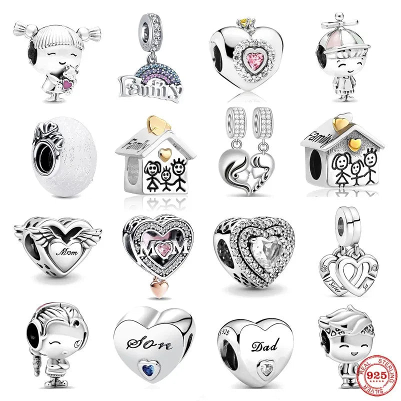 Accessories for bracelets made from 925 European silver, perfect for all family members and friends