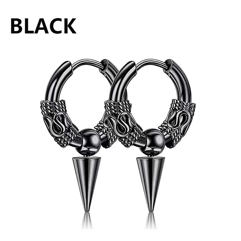 Pair of Modern Black Stainless Steel Stud Earrings – A Perfect Blend of Boldness and Elegance ,Unisex
