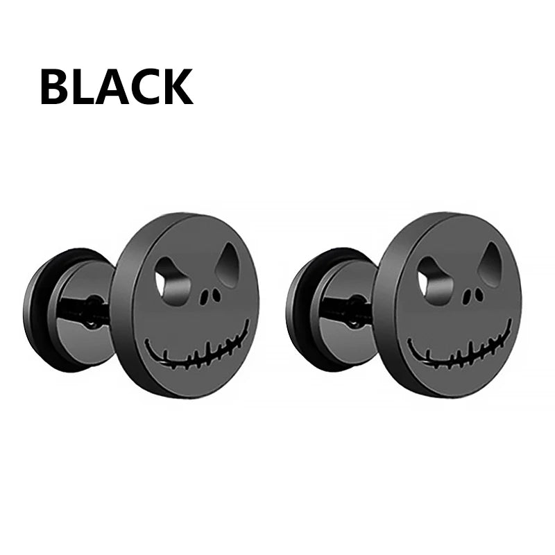 Pair of Modern Black Stainless Steel Stud Earrings – A Perfect Blend of Boldness and Elegance ,Unisex