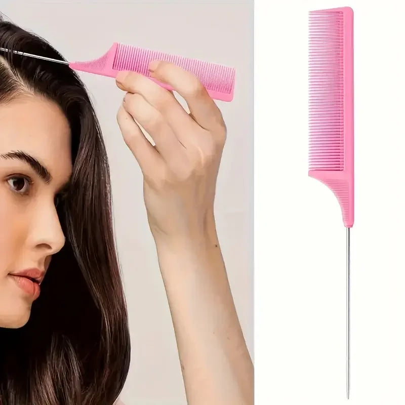 6PCS Professional Hair Styling Set – Brushes, Rat Tail Comb, Spray Bottle & Braiding Tools for Perfect Hair Control & Shine