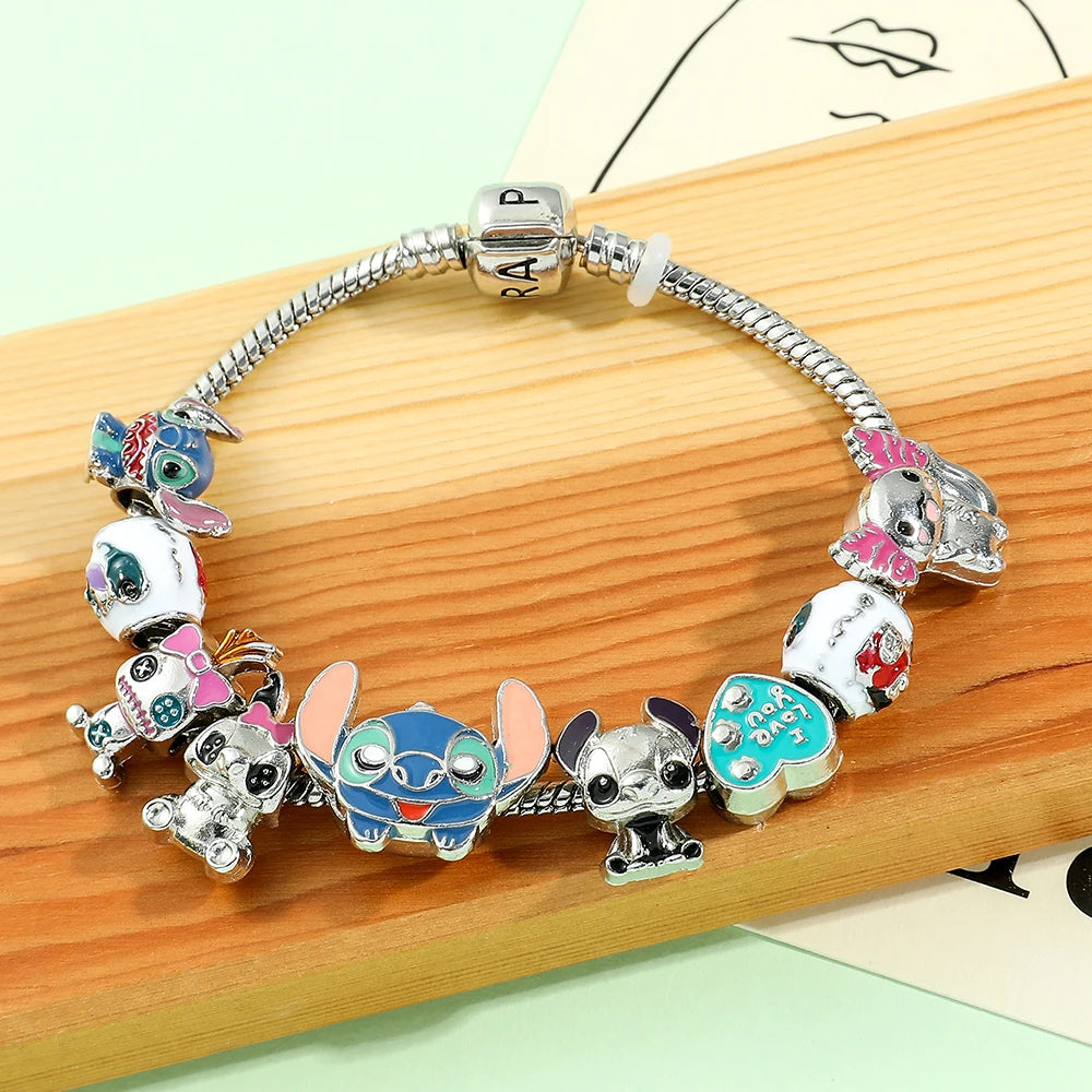 Disney Lilo & Stitch Bracelet – Elegant cartoon bead design, combining charm and sophistication, perfect for women and girls