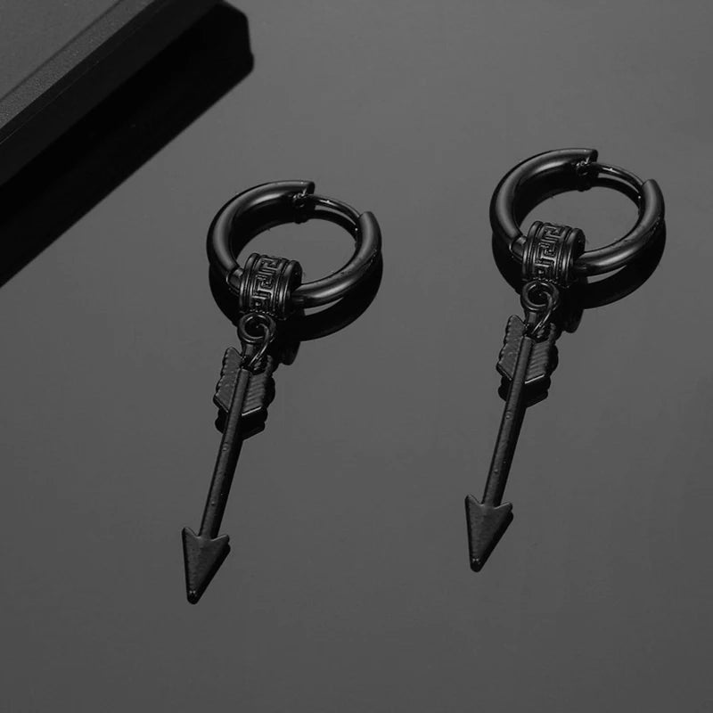 Pair of Modern Black Stainless Steel Stud Earrings – A Perfect Blend of Boldness and Elegance ,Unisex