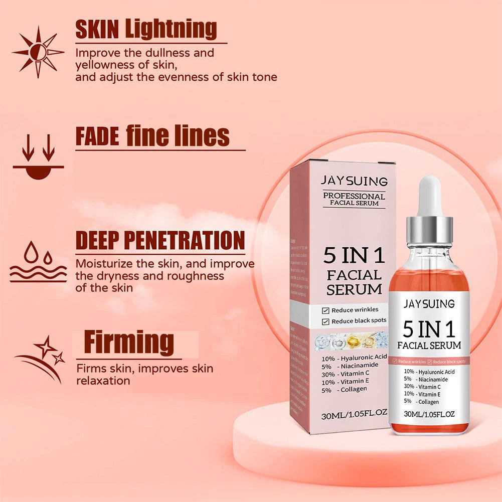 5-in-1 Prestige Facial Elixir – Ultimate Glow, Deep Hydration & Instant Firming with Vitamin C & Hyaluronic Acid Concentrate
