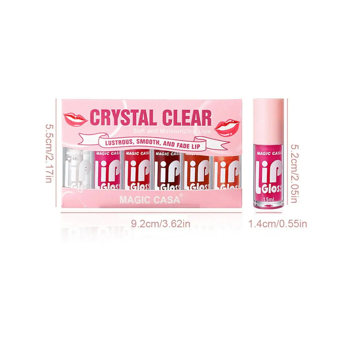 Luxury Hydrating Jelly Lip Oil Set – 6-Piece Mini Bottles with Long-Lasting Moisture & Smooth Glossy Finish