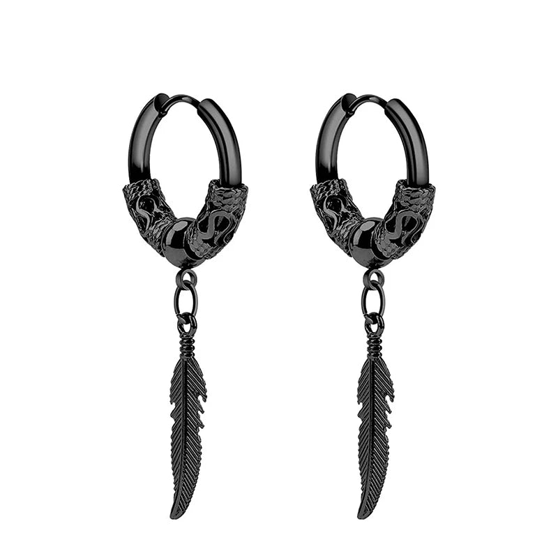 Pair of Modern Black Stainless Steel Stud Earrings – A Perfect Blend of Boldness and Elegance ,Unisex