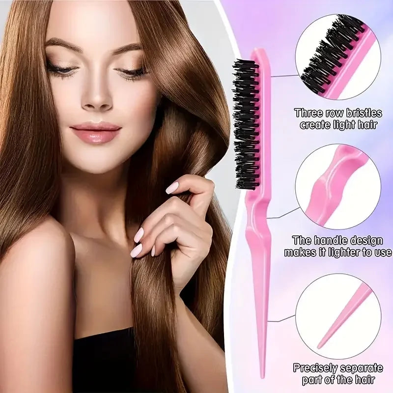 6PCS Professional Hair Styling Set – Brushes, Rat Tail Comb, Spray Bottle & Braiding Tools for Perfect Hair Control & Shine