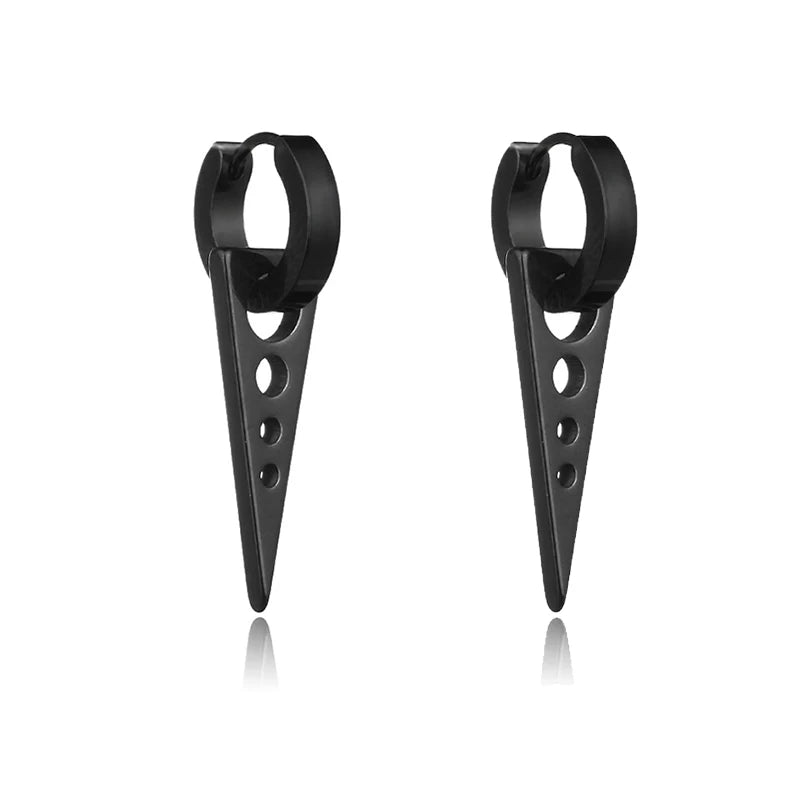Pair of Modern Black Stainless Steel Stud Earrings – A Perfect Blend of Boldness and Elegance ,Unisex