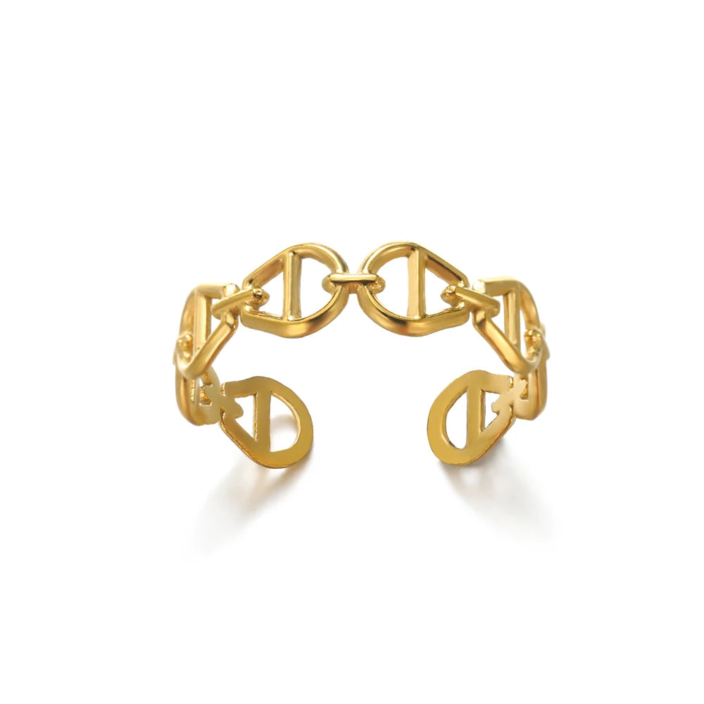 Cinderella Luxury Rings Collection - 316L Stainless Steel Gold Rings for Women