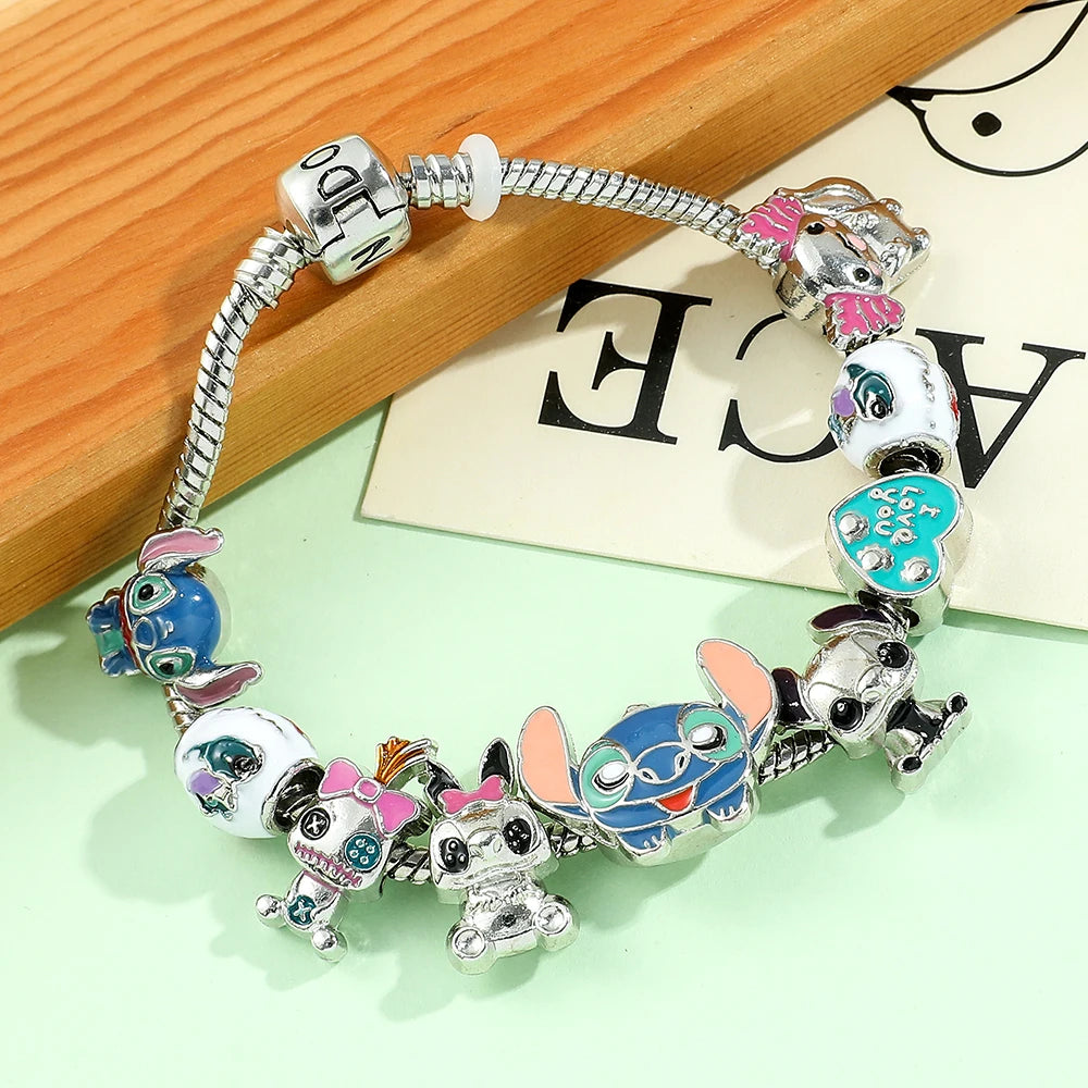 Disney Lilo & Stitch Bracelet – Elegant cartoon bead design, combining charm and sophistication, perfect for women and girls