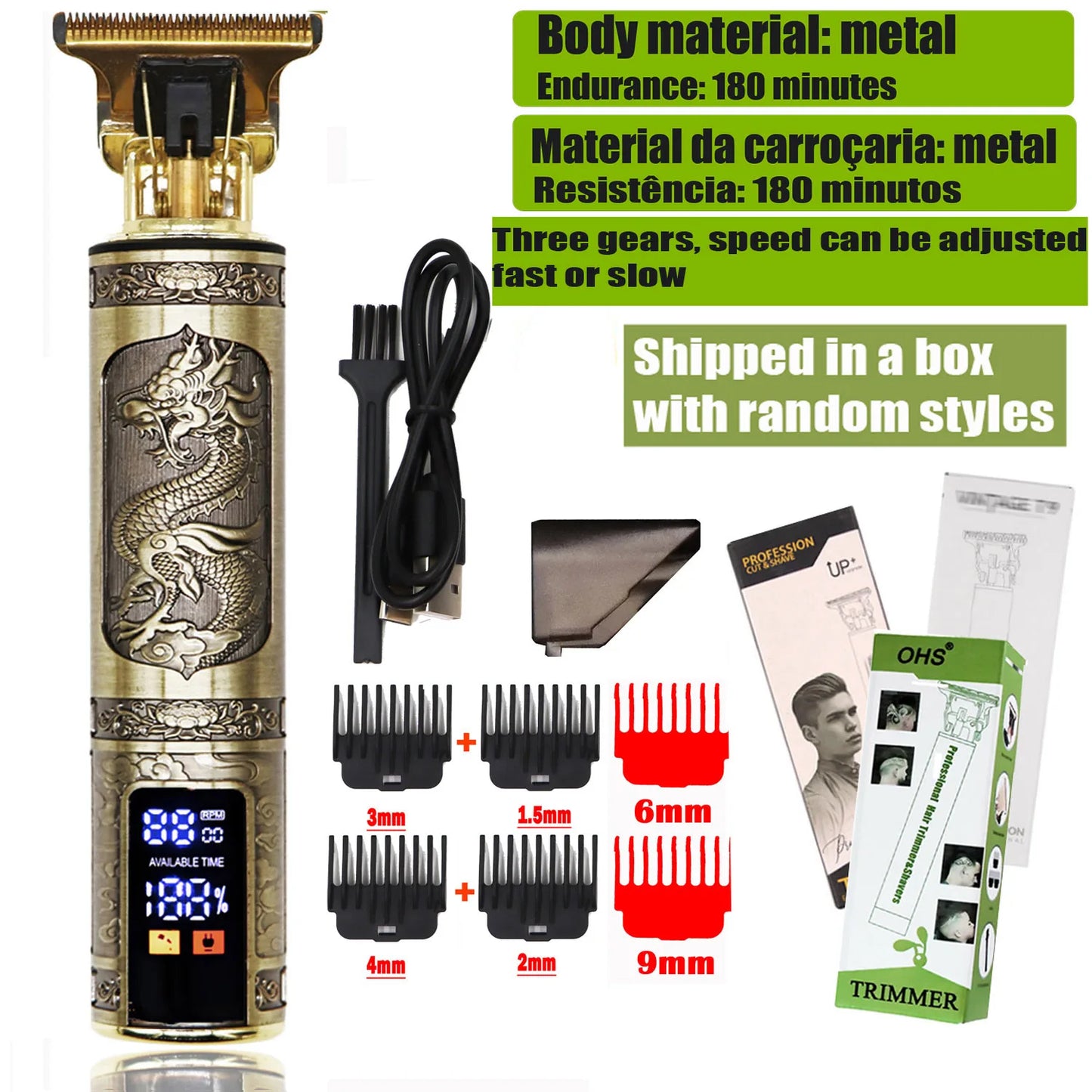 T9 Professional Hair Clipper – 0mm Precision Trimmer for Beard, Body & Hair Grooming