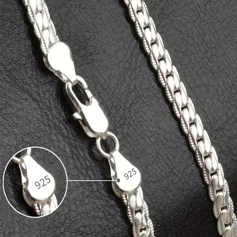 Full Sideways Figaro Chain Necklace in Gold or Silver – Luxurious Design for Men and Women, Perfect for Gifts & Elegant Occasions ,Unisex