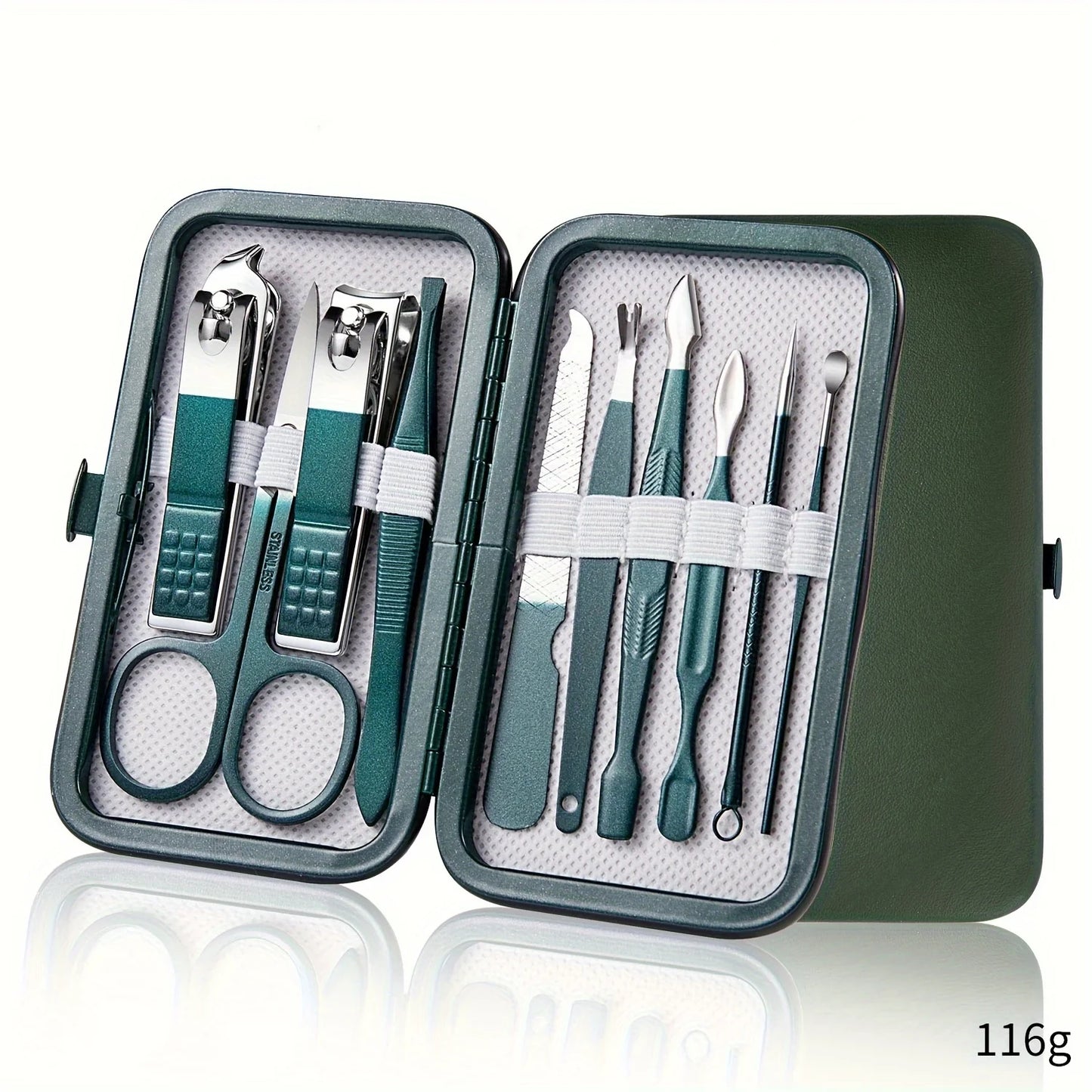 Luxury Stainless Steel Nail Care Kit – 7/10/12/18 Pieces with Chic Travel Case for On-the-Go Grooming