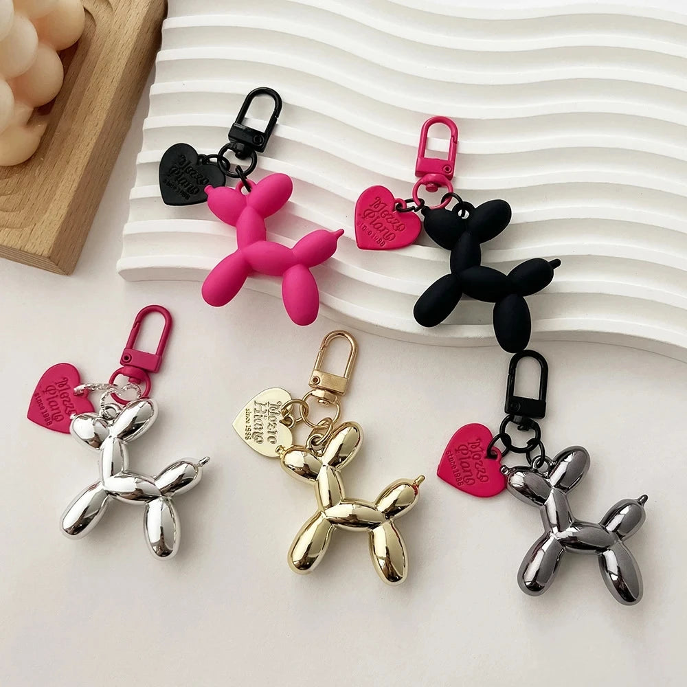Korean Cute 3D Balloon Dog Keychain – Trendy and Playful Accessory for Mobile Phones