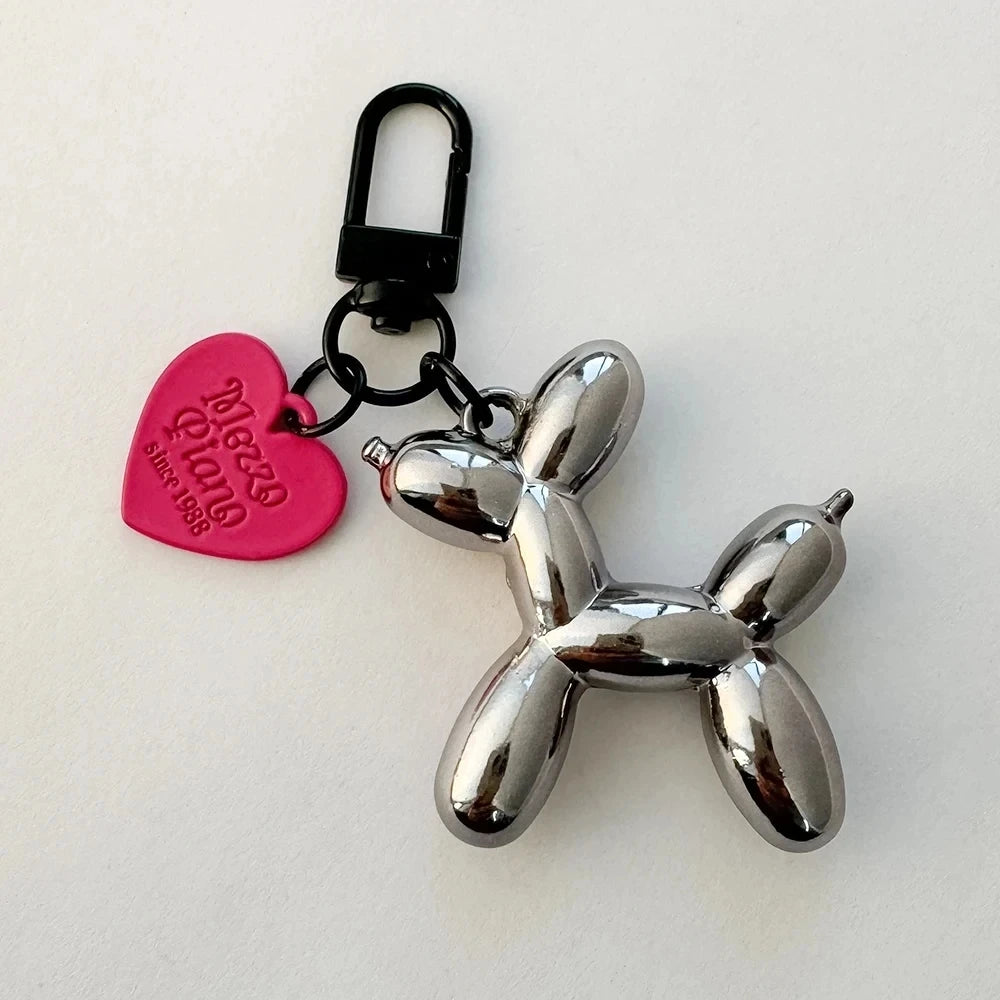 Korean Cute 3D Balloon Dog Keychain – Trendy and Playful Accessory for Mobile Phones