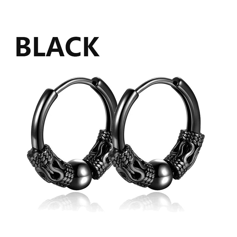 Pair of Modern Black Stainless Steel Stud Earrings – A Perfect Blend of Boldness and Elegance ,Unisex