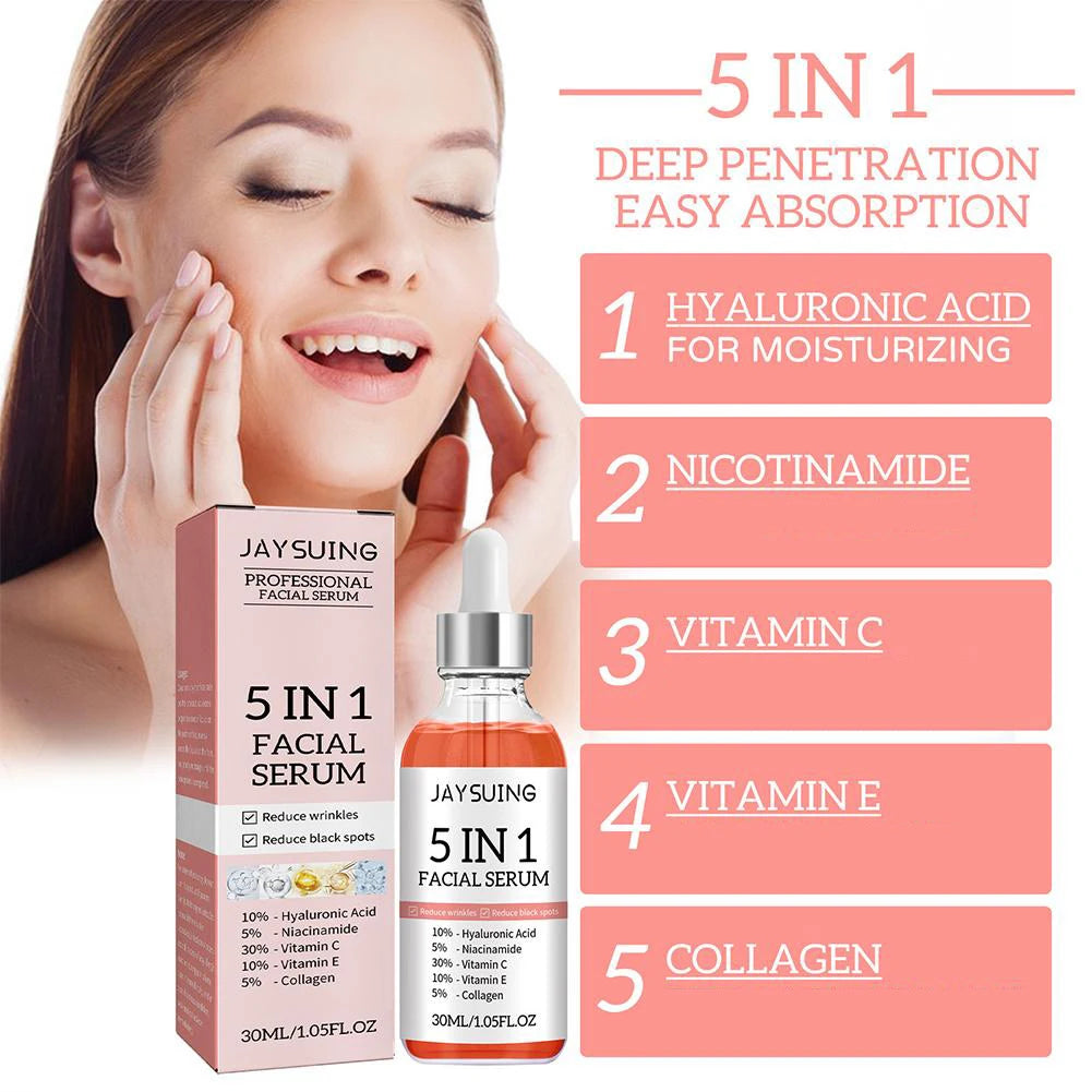 5-in-1 Prestige Facial Elixir – Ultimate Glow, Deep Hydration & Instant Firming with Vitamin C & Hyaluronic Acid Concentrate