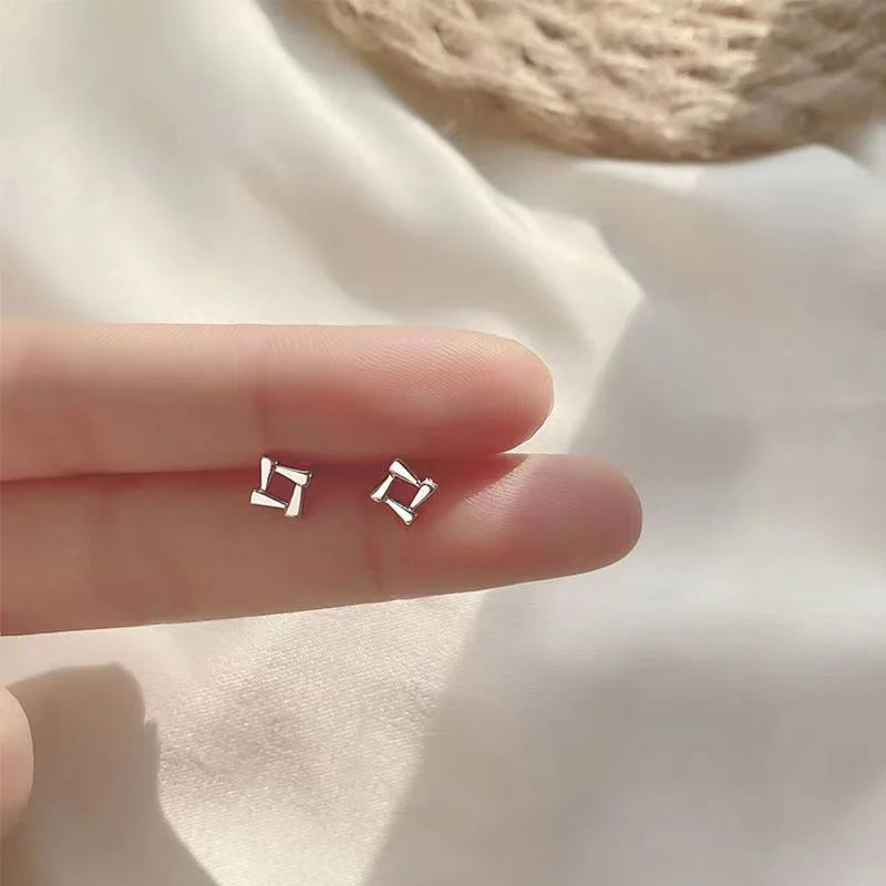 Heart Stud Earrings: Minimalist and Hypoallergenic Silver Star Design – Perfect Daily Wear Jewelry Gift for Women and Girls