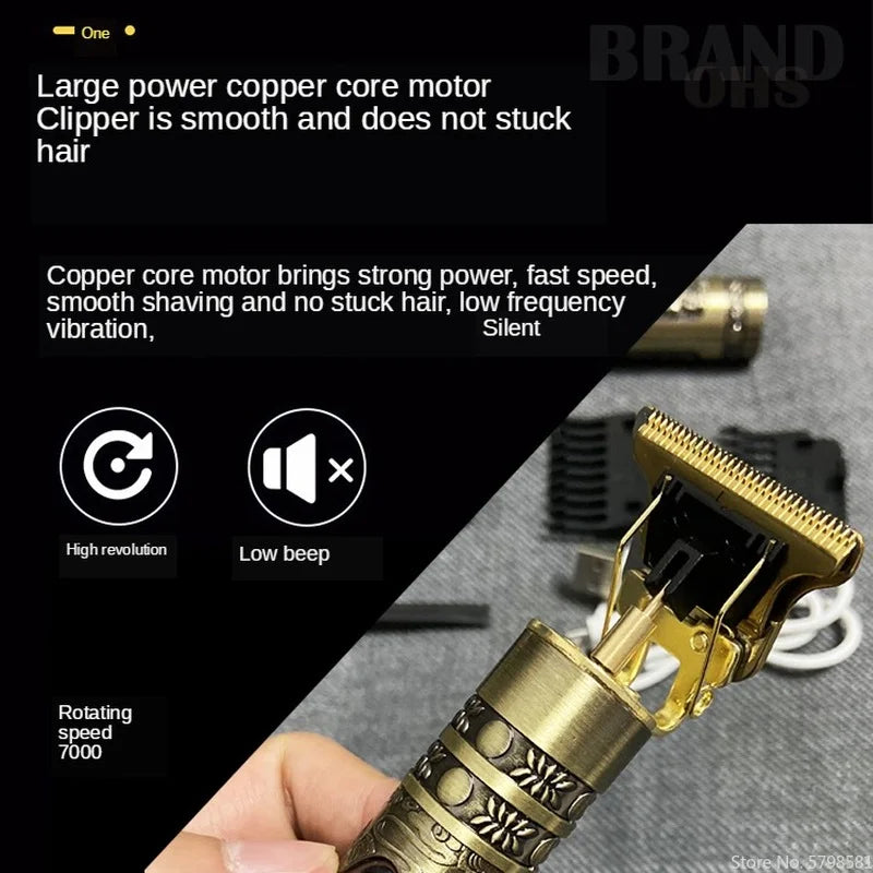 T9 Professional Hair Clipper – 0mm Precision Trimmer for Beard, Body & Hair Grooming