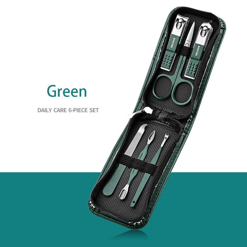 Luxury Stainless Steel Nail Care Kit – 7/10/12/18 Pieces with Chic Travel Case for On-the-Go Grooming